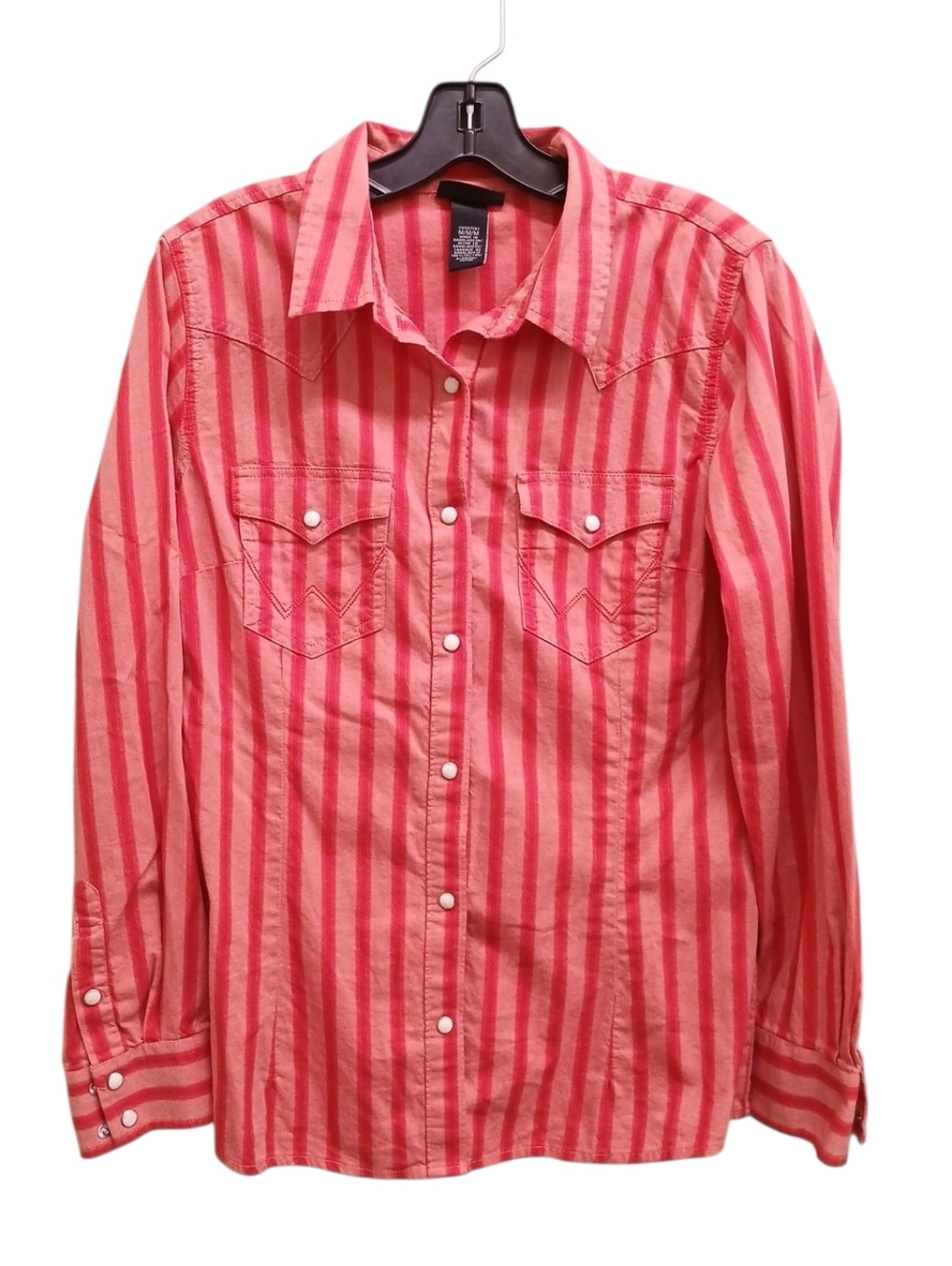 Wrangler Retro Striped Pink Snap Up Shirt Size Medium